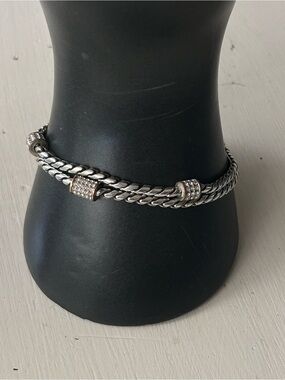 Brighton Meridian double strand bracelet with pave crystals.